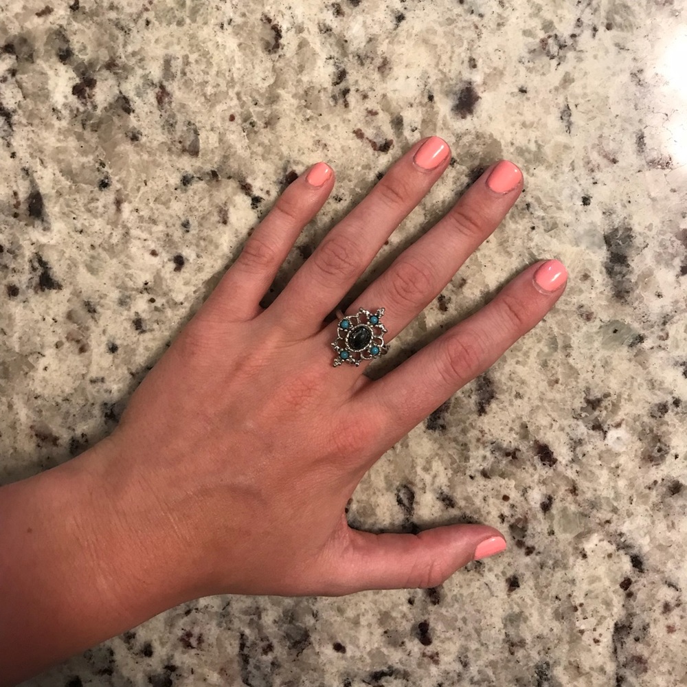 Black & Blue stone ring